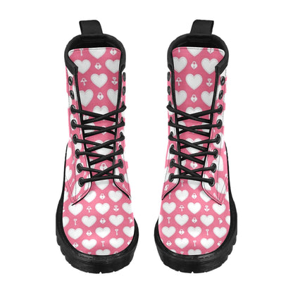 Heart Key Pattern Print Design HE09 Women's Boots