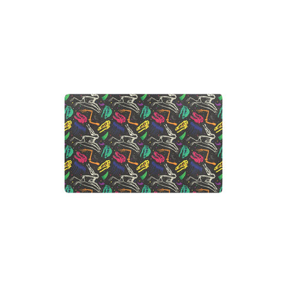 Dinosaur Skull Color Print Pattern Kitchen Mat