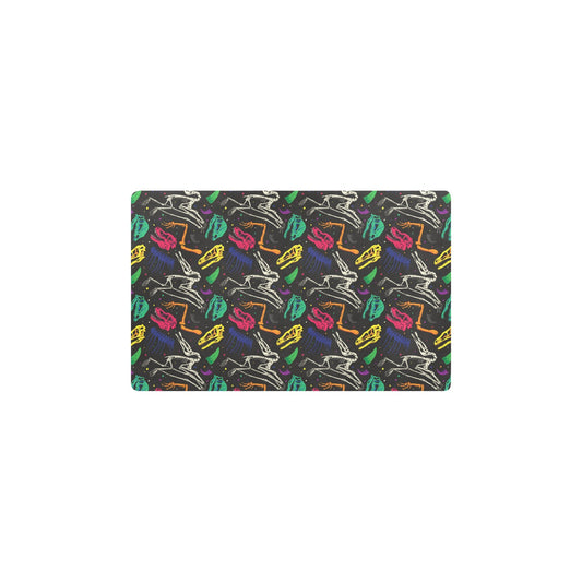 Dinosaur Skull Color Print Pattern Kitchen Mat