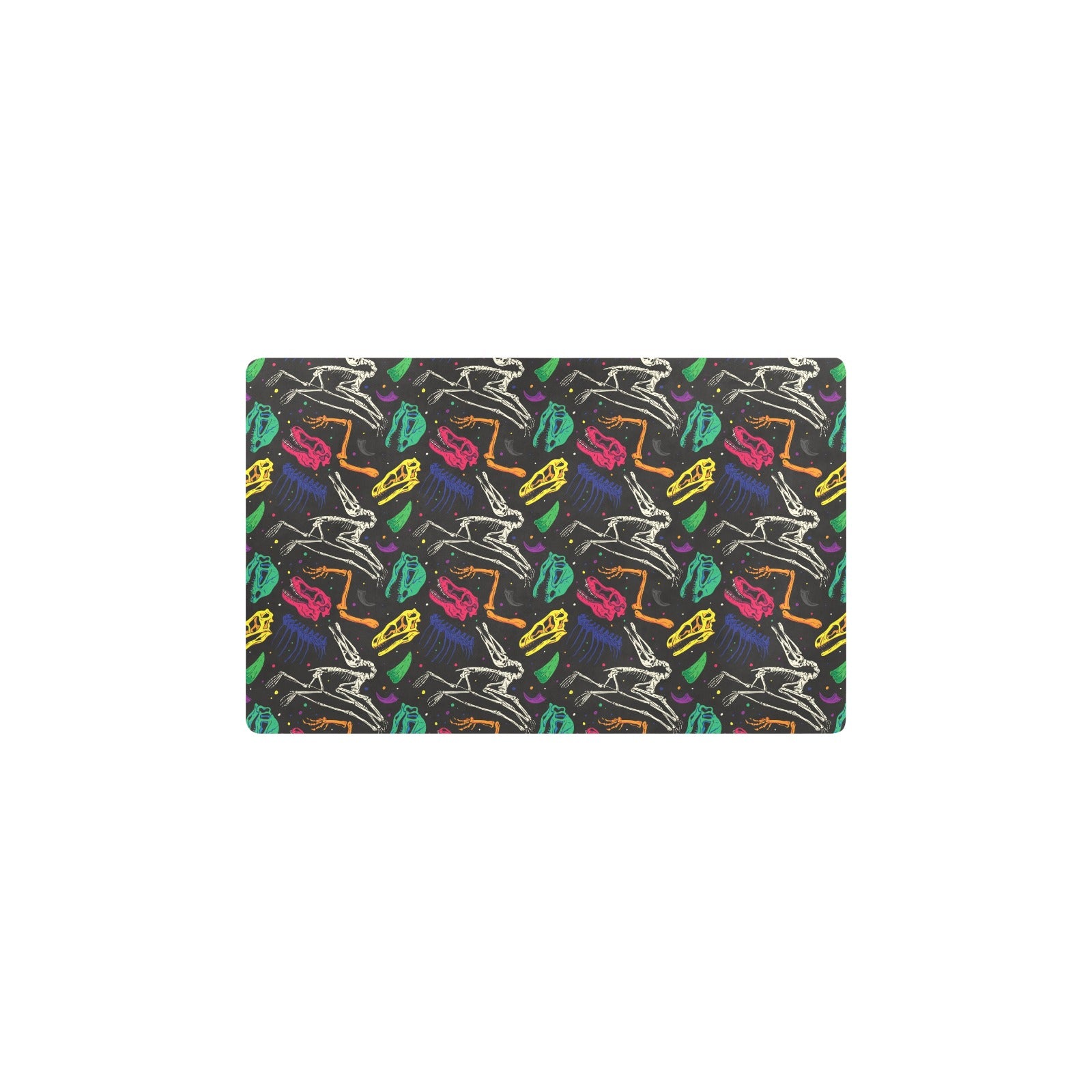 Dinosaur Skull Color Print Pattern Kitchen Mat