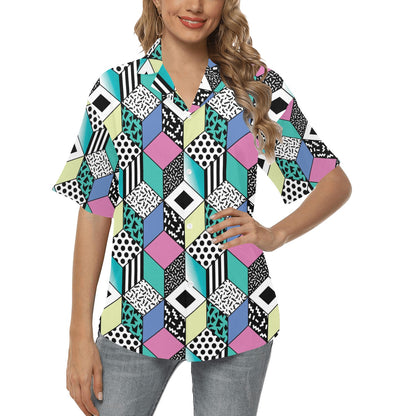 90s Pattern Print Design 3 Women's Hawaiian Shirt