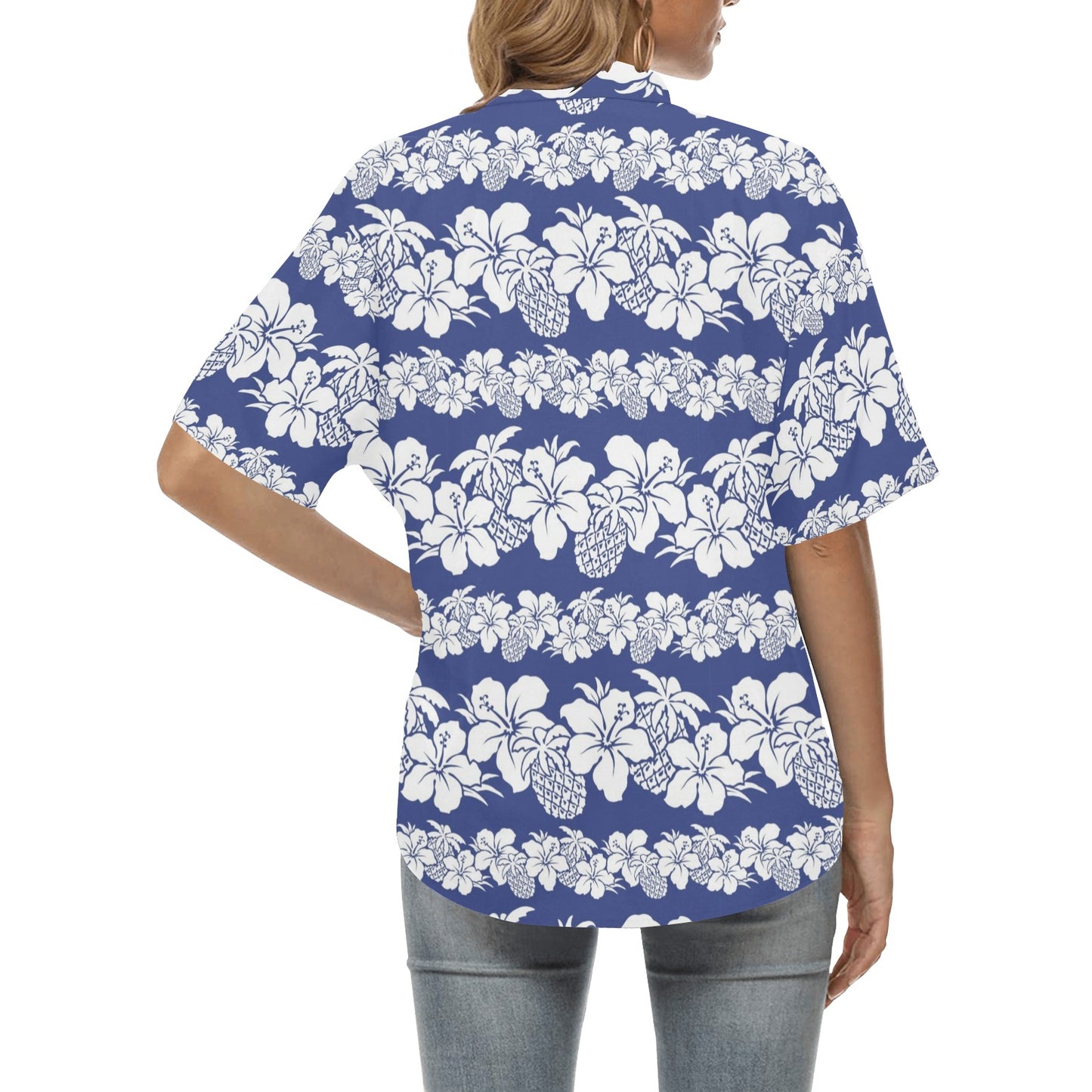 Hawaiian Themed Pattern Print Design H07 Women's Hawaiian Shirt