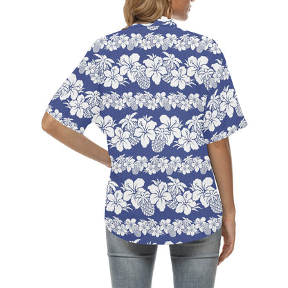 Hawaiian Themed Pattern Print Design H07 Women's Hawaiian Shirt