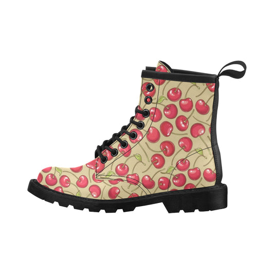 Cherry Pattern Print Design CH05 Women's Boots