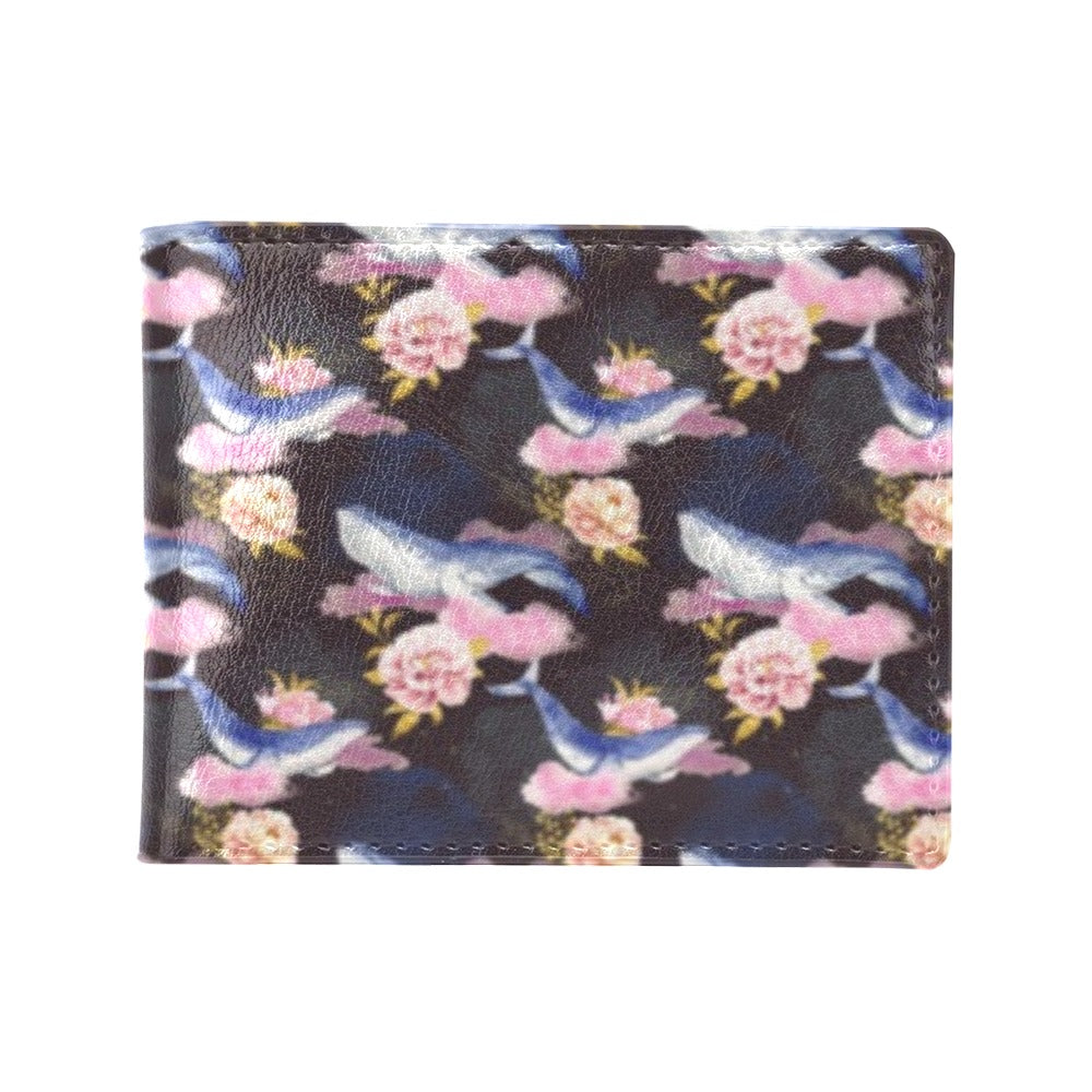 Blue Whale Print Design LKS401 Men's ID Card Wallet
