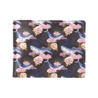 Blue Whale Print Design LKS401 Men's ID Card Wallet