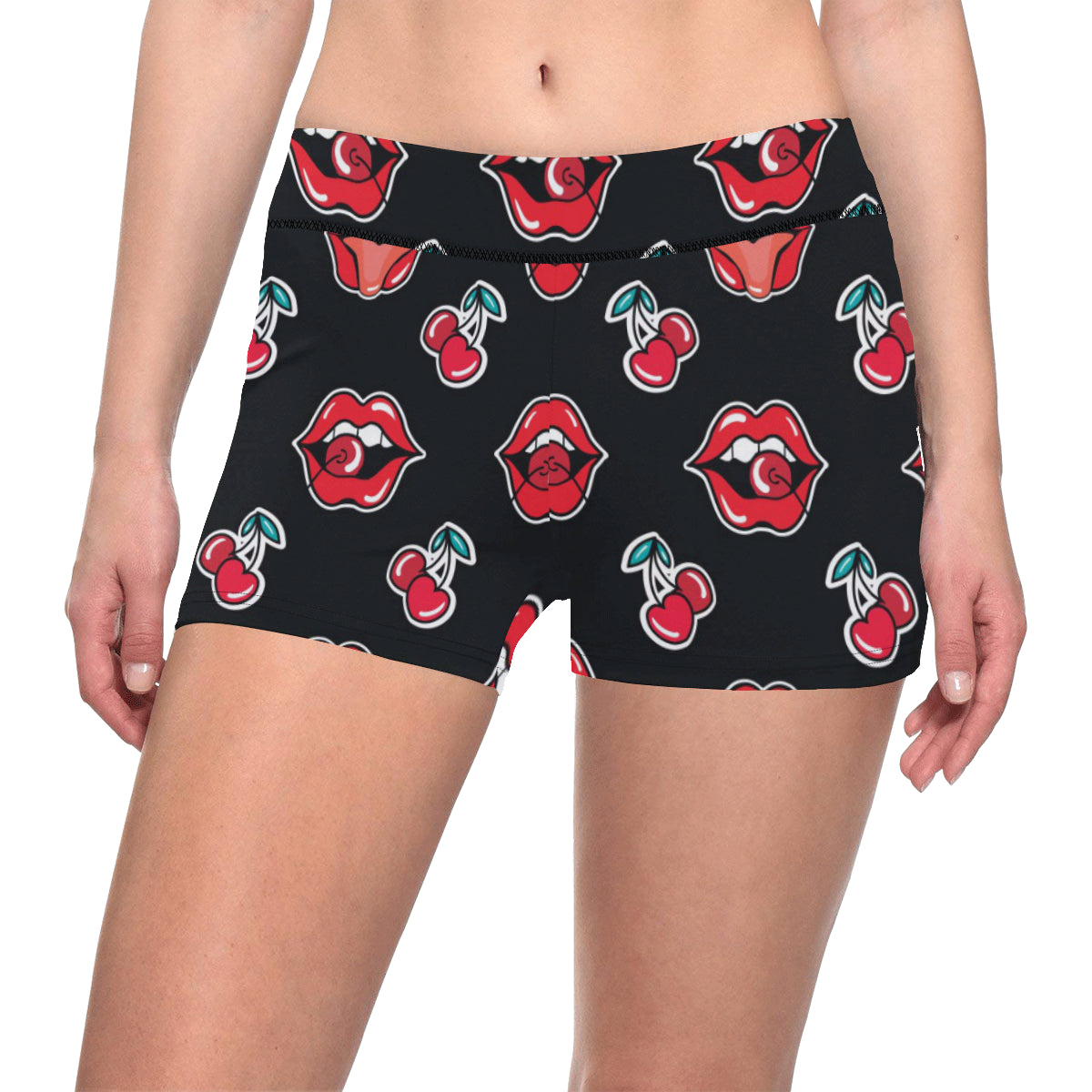 Cherry Pattern Print Design CH04 Yoga Shorts