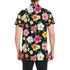 Hibiscus Pattern Print Design HB025 Men's Short Sleeve Button Up Shirt