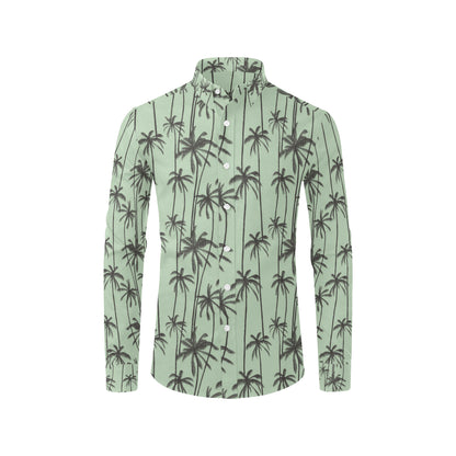Palm Tree Pattern Print Design A04 Men's Long Sleeve Shirt