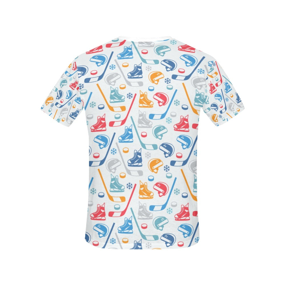 Hockey Equipment Print Design LKS301 Women's  T-shirt