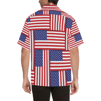 Patriotic US Flag Pattern Print Design A01 Men's Hawaiian Shirt
