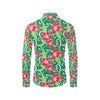 Red Hibiscus Pattern Print Design HB019 Men's Long Sleeve Shirt