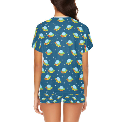 UFO Print Design LKS305 Women's Short Pajama Set