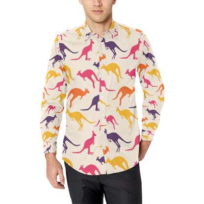 Kangaroos Pattern Print Design 01 Men's Long Sleeve Shirt