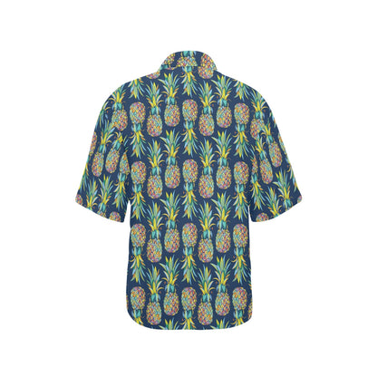 Pineapple Color Art Women's Hawaiian Shirt