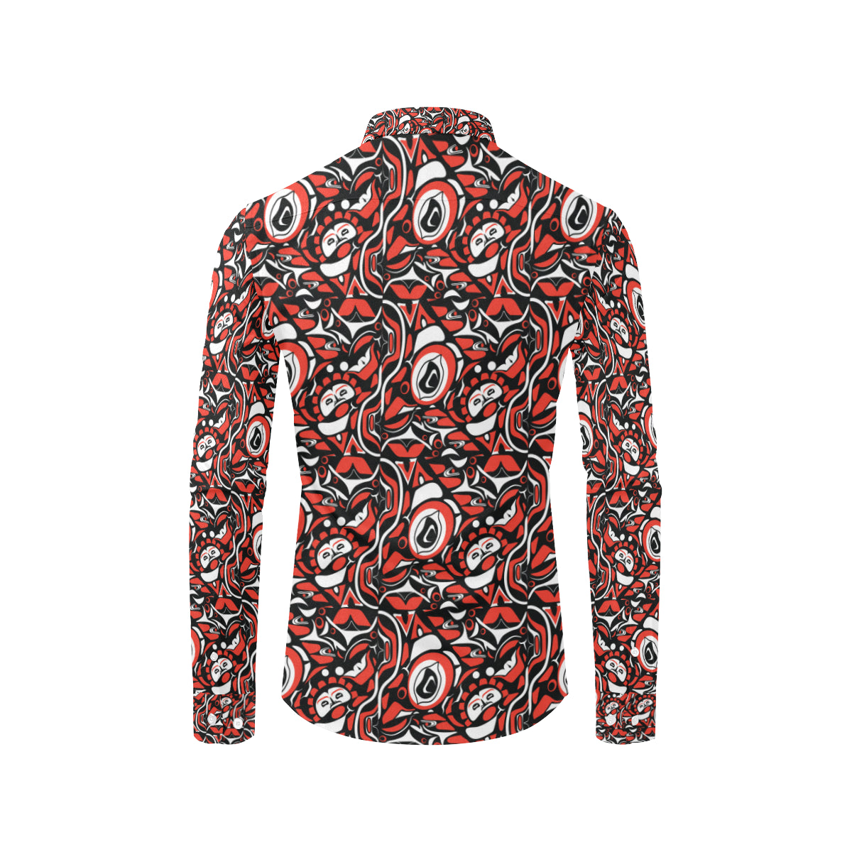 Native North American Themed Print Men's Long Sleeve Shirt