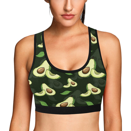 Avocado Pattern Print Design AC07 Sports Bra