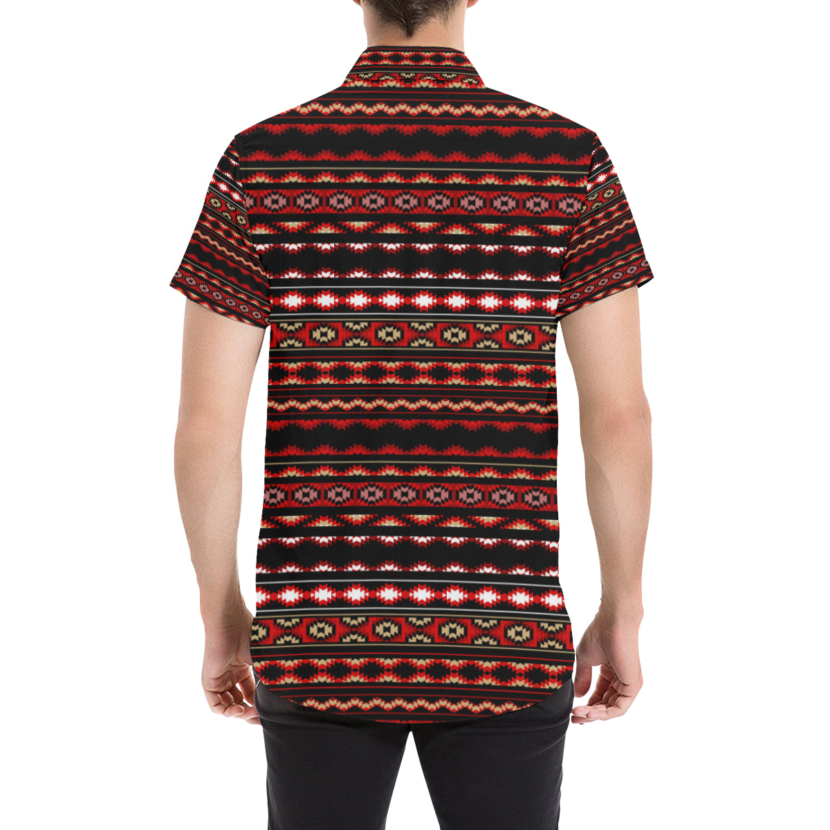 Southwestern Themed Men's Short Sleeve Button Up Shirt