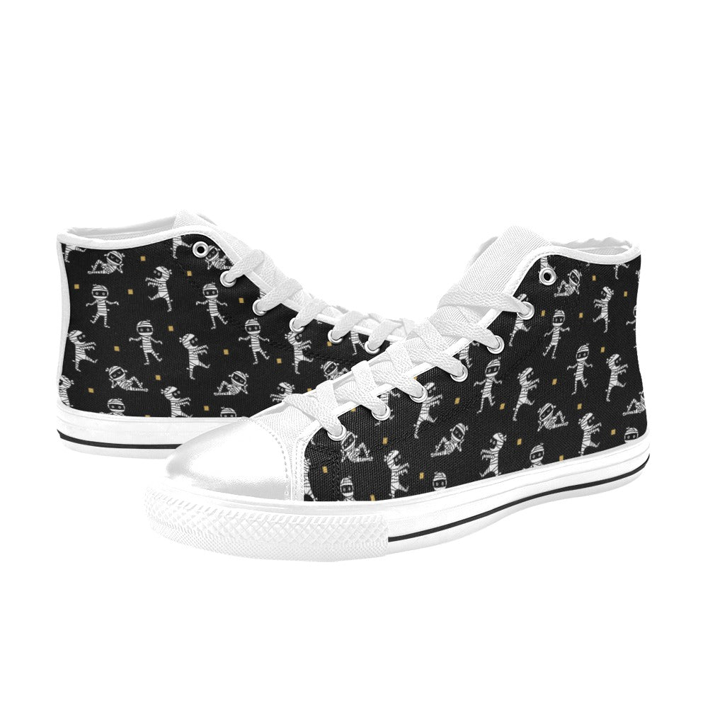 Mummy Cute Print Design LKS301 High Top Women's White Shoes