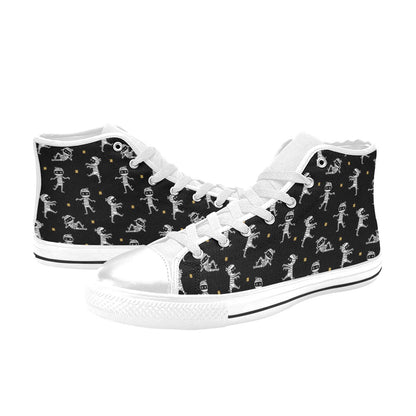 Mummy Cute Print Design LKS301 High Top Women's White Shoes