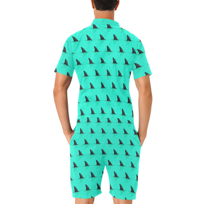 Shark Fin Pattern Men's Romper