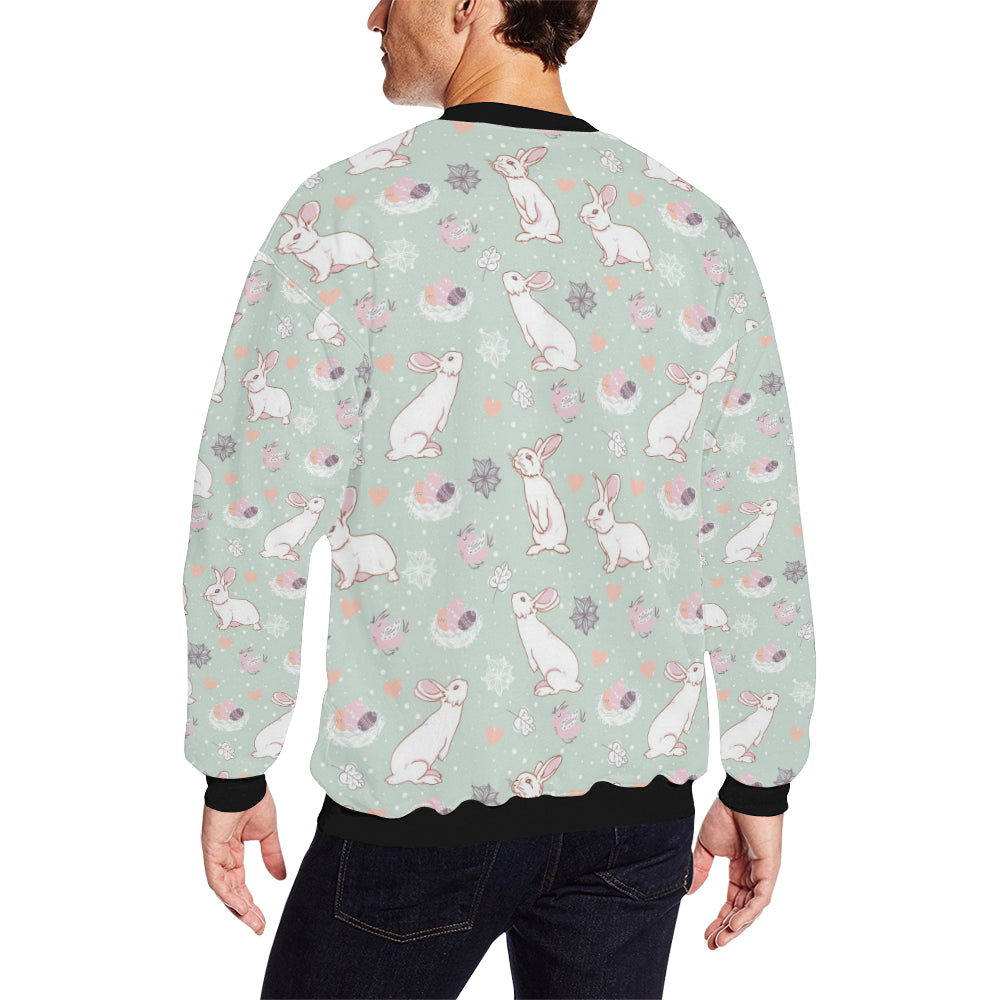 Rabbit Pattern Print Design RB011 Men Long Sleeve Sweatshirt