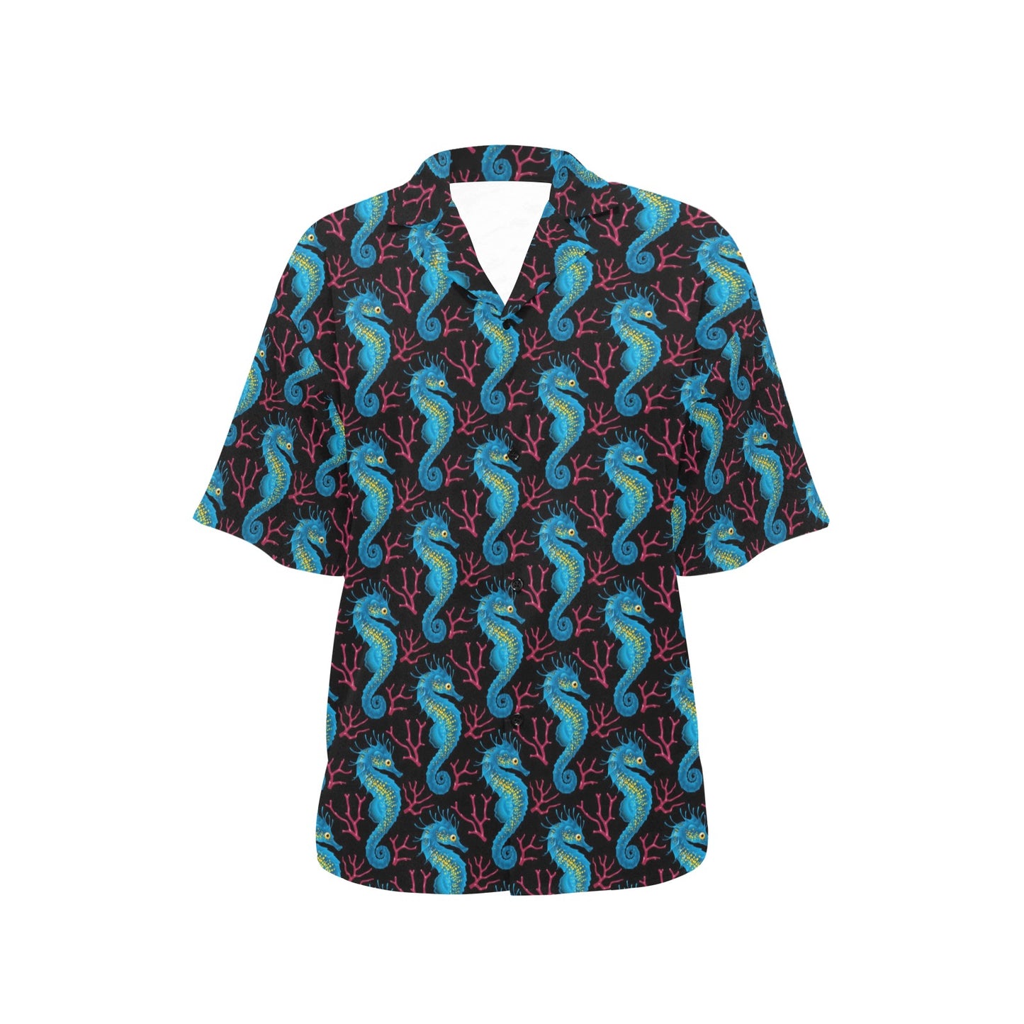 SeaHorse Print Design LKS401 Women's Hawaiian Shirt