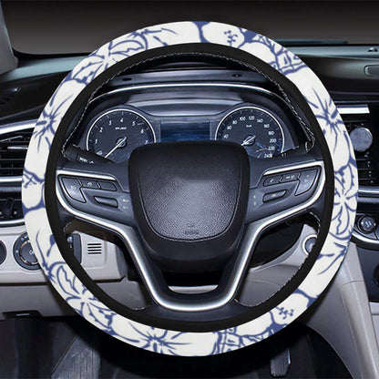 Hawaiian Themed Pattern Print Design H07 Steering Wheel Cover with Elastic Edge