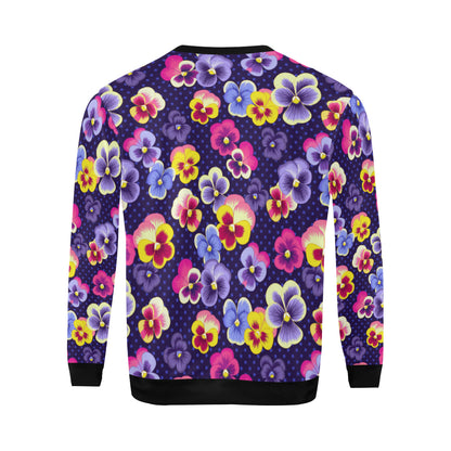 Pansy Pattern Print Design PS04 Men Long Sleeve Sweatshirt