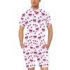 Cherry Cupcake Pink Pattern Men's Romper