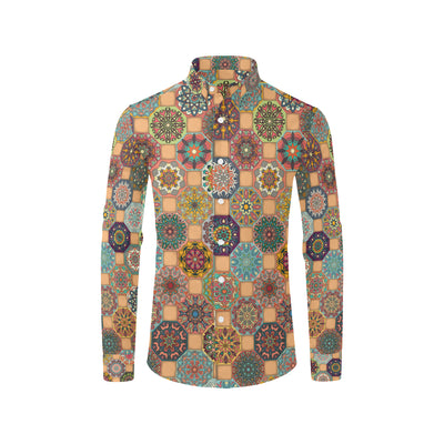 Boho Pattern Print Design 07 Men's Long Sleeve Shirt