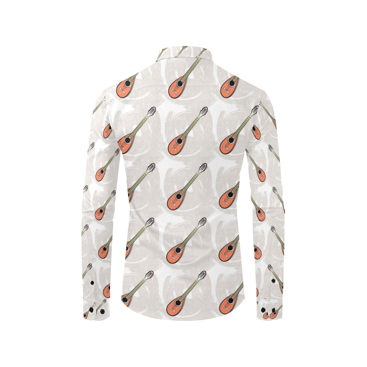 Mandolin Pattern Print Design 03 Men's Long Sleeve Shirt