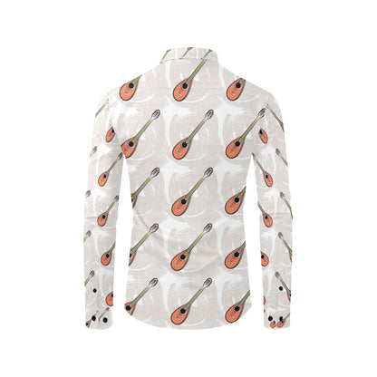 Mandolin Pattern Print Design 03 Men's Long Sleeve Shirt