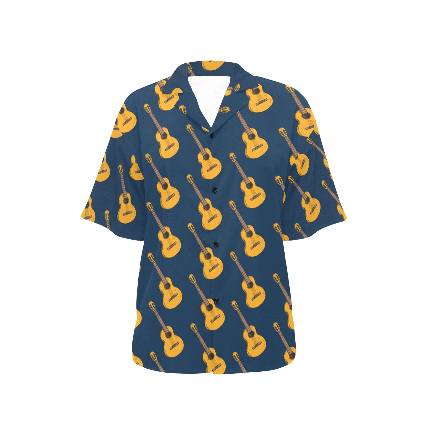 Acoustic Guitar Pattern Print Design 04 Women's Hawaiian Shirt