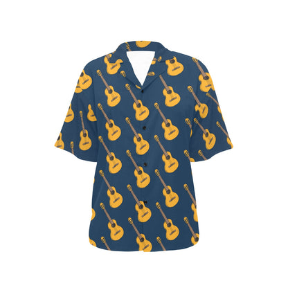 Acoustic Guitar Pattern Print Design 04 Women's Hawaiian Shirt