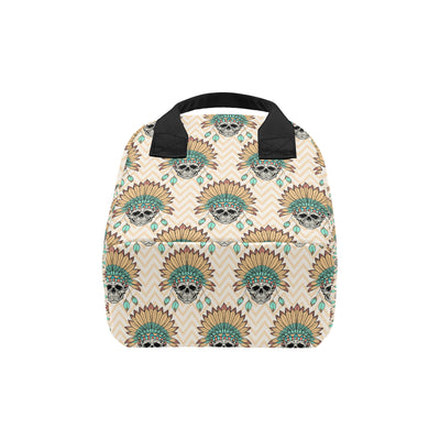 Indian Skull Pattern Insulated Lunch Bag