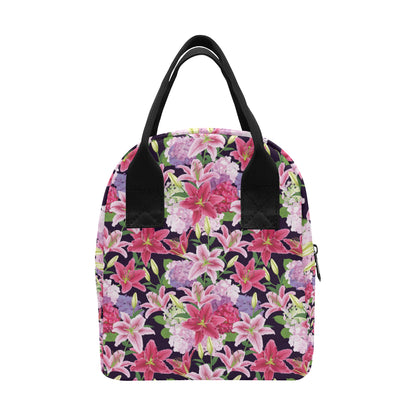 Lily Pattern Print Design LY017 Insulated Lunch Bag