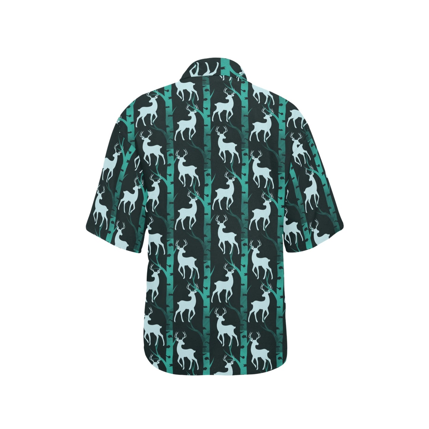 Deer Jungle Print Pattern Women's Hawaiian Shirt