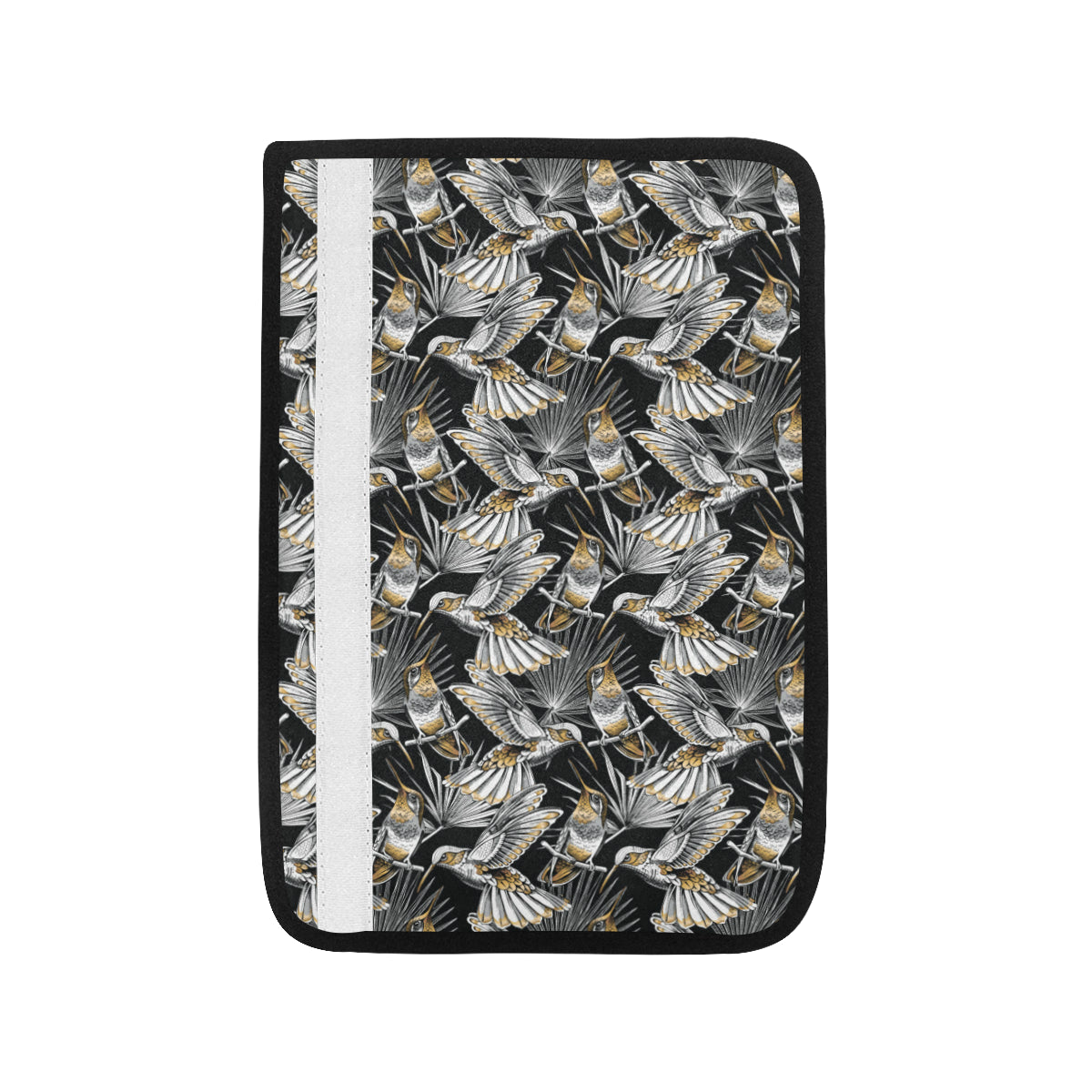 Hummingbird Gold Design Themed Print Car Seat Belt Cover