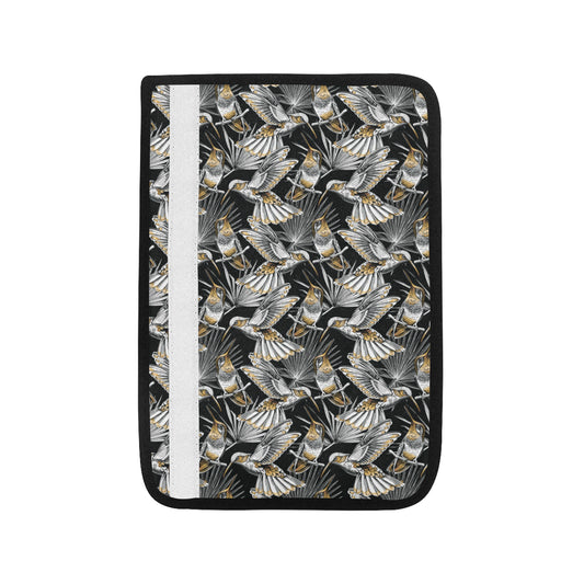 Hummingbird Gold Design Themed Print Car Seat Belt Cover