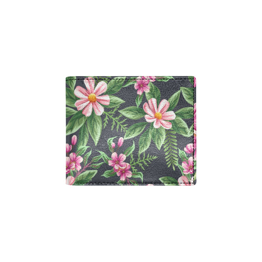 Summer Floral Pattern Print Design SF010 Men's ID Card Wallet