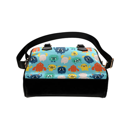 Monster Cartoon Pattern Print Design 03 Shoulder Handbag