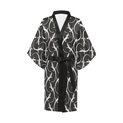 lizard Pattern Print Design 01 Women's Short Kimono