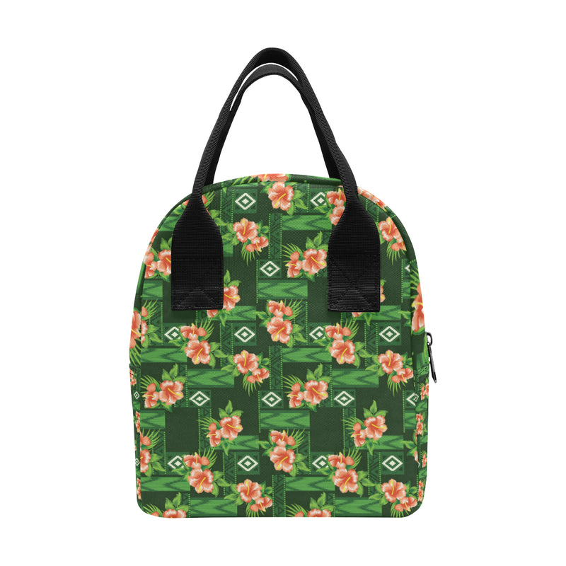 Hibiscus Pattern Print Design HB05 Insulated Lunch Bag