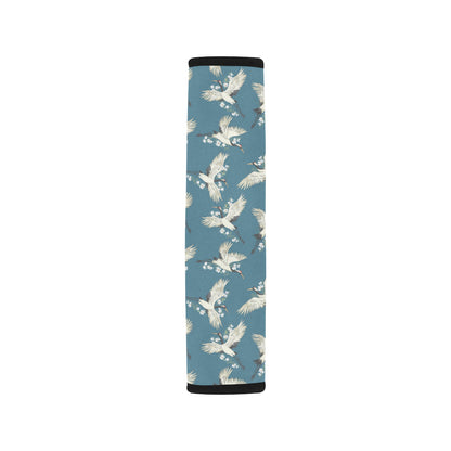 Crane Pattern Print Design 02 Car Seat Belt Cover