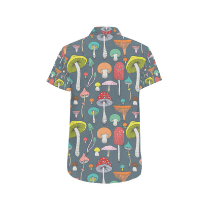 Mushroom Pattern Print Design A03 Men's Short Sleeve Button Up Shirt