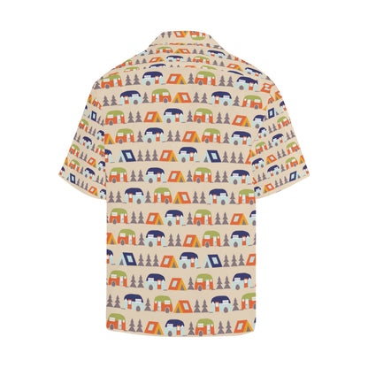 Camper Tent Pattern Print Design 03 Men's Hawaiian Shirt