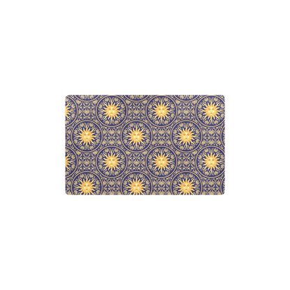Celestial Gold Sun Face Kitchen Mat