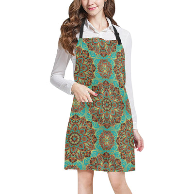 Medallion Pattern Print Design 02 Apron with Pocket