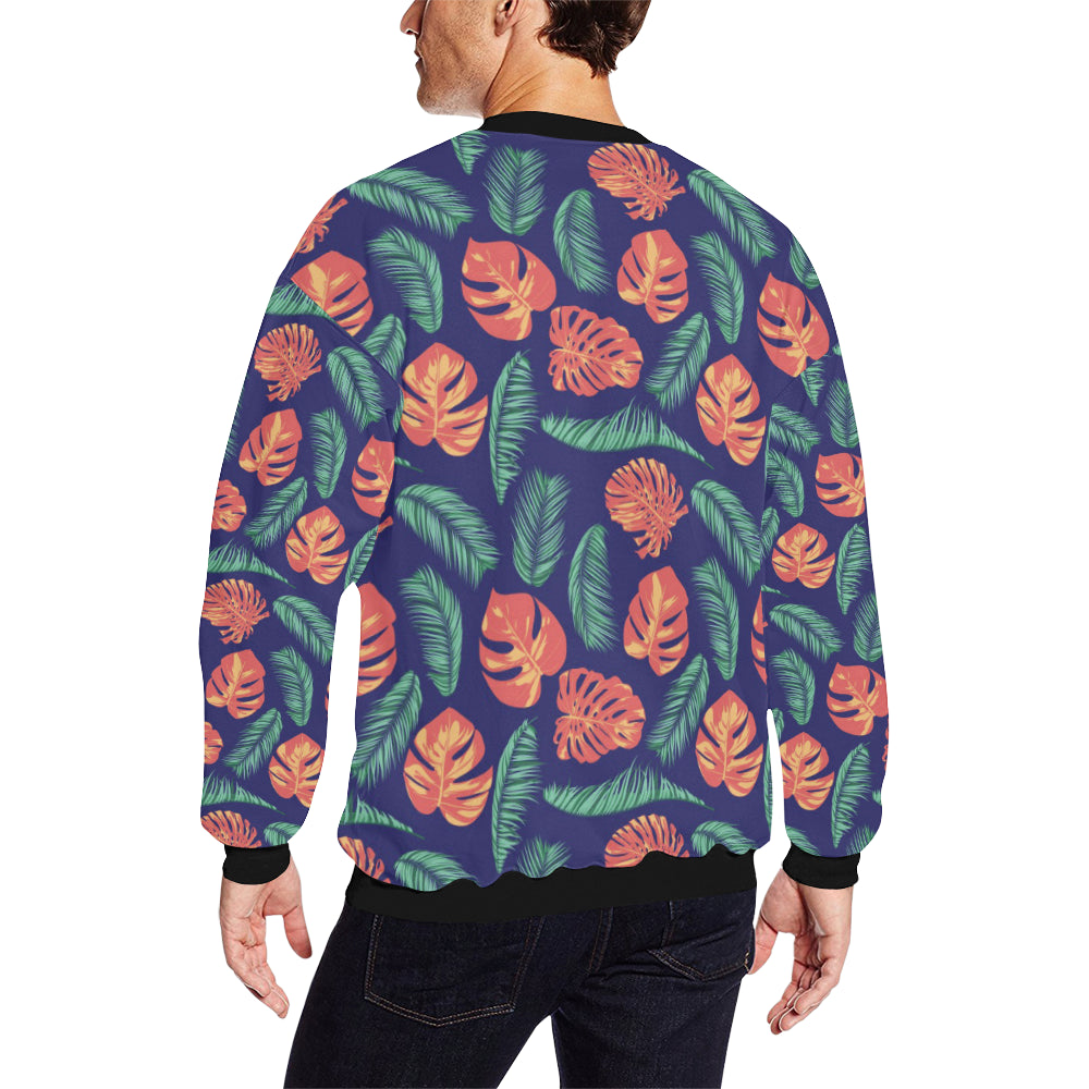 Palm Leaves Pattern Print Design PL011 Men Long Sleeve Sweatshirt